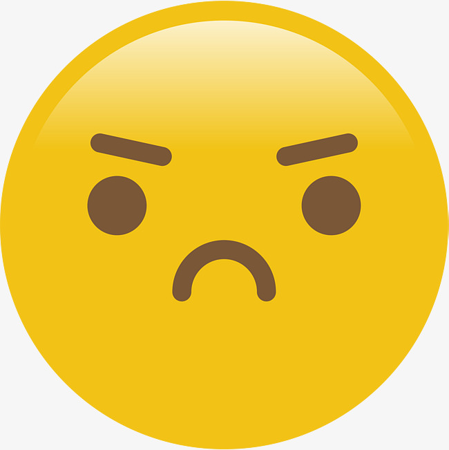 可爱卡通黄色圆脸3d生气表情矢量