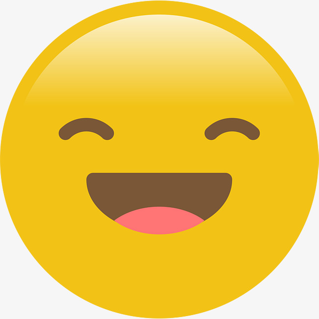 可爱卡通黄色圆脸3d大笑表情矢量