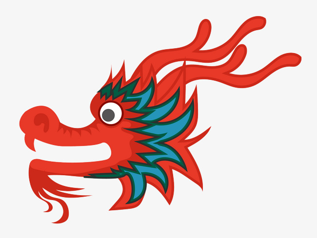 红色龙头睁眼霸气龙头矢量下载