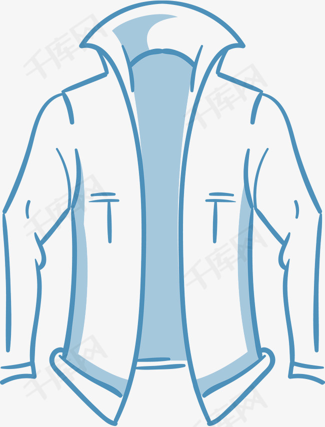 蓝色外套服装素材图