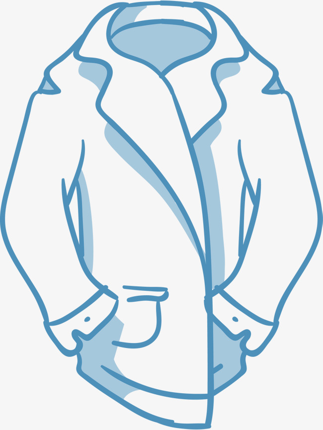 蓝色矢量外套服装素材图