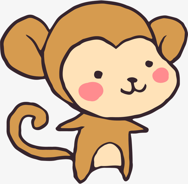 矢量图呆萌的小猴子矢量图小猴子商务彩色卡通手绘