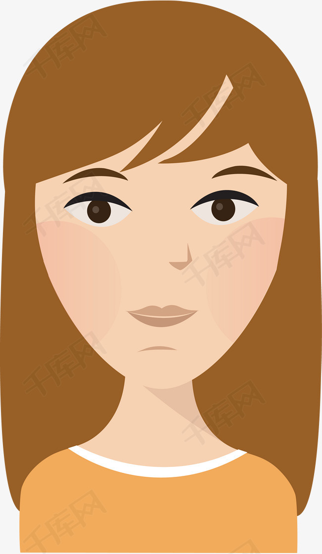 卡通大眼睛女人图女人图人物人脸脸女人正脸女人