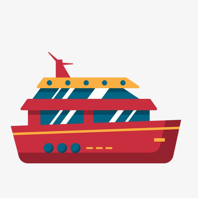 红色豪华轮船矢量图素材图片免费下载_高清psd_千库网