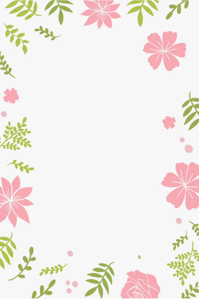 314白色情人节小清新花朵边框