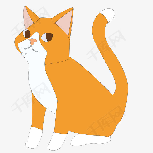 卡通橙色的猫咪设计