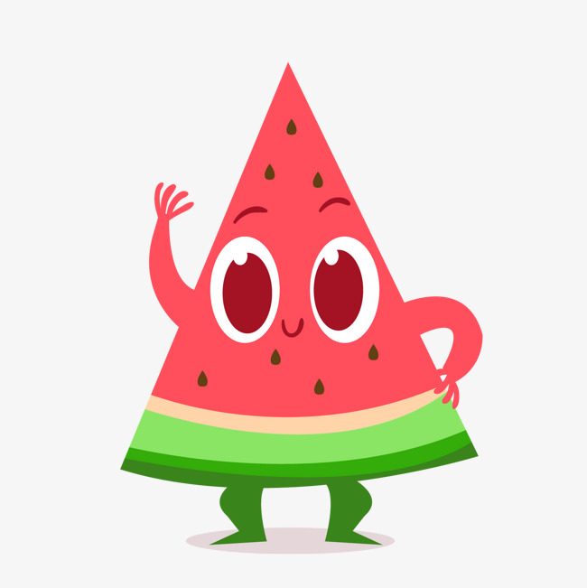 可爱红色西瓜水果表情卡通水果矢量图背景装饰红色西瓜卡通西瓜可爱
