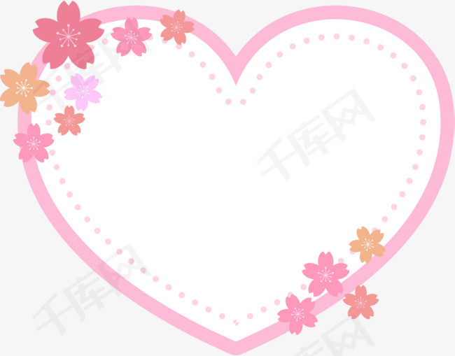 粉色母亲节花朵爱心