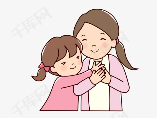 母亲节幸福拥抱的母女