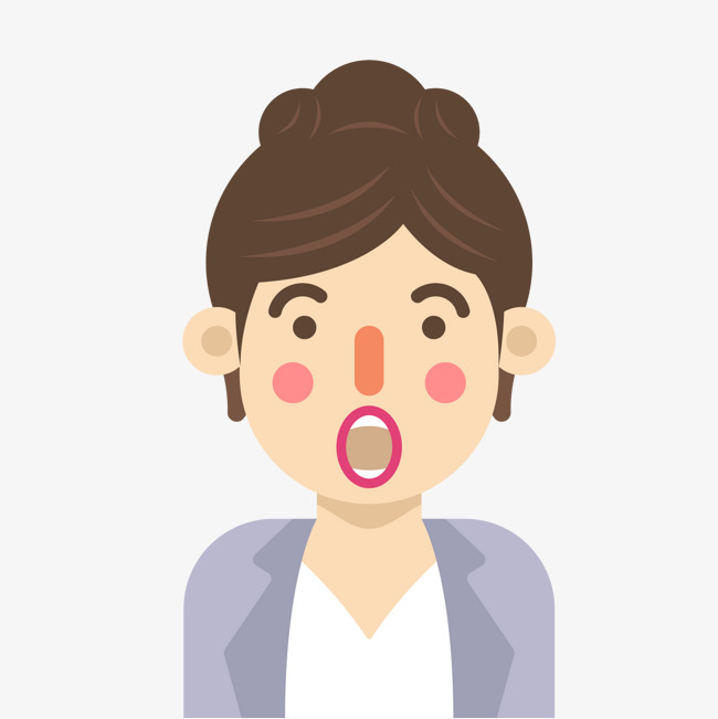 吃惊表情卡通女子