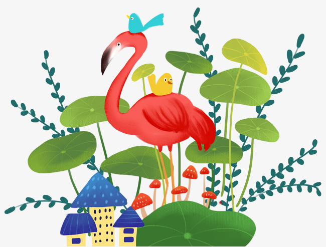 春天装饰手绘小清新插画素材