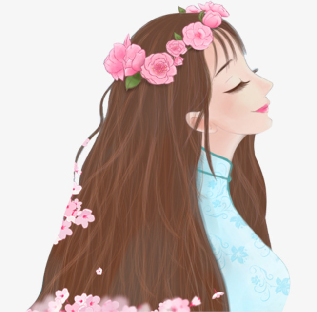 花圈美丽微笑女孩