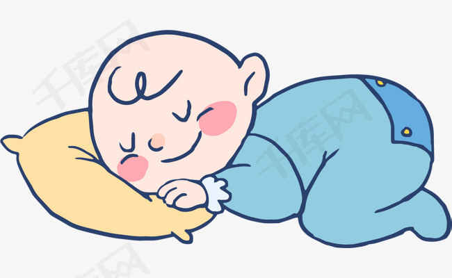 矢量图可爱睡觉的婴儿