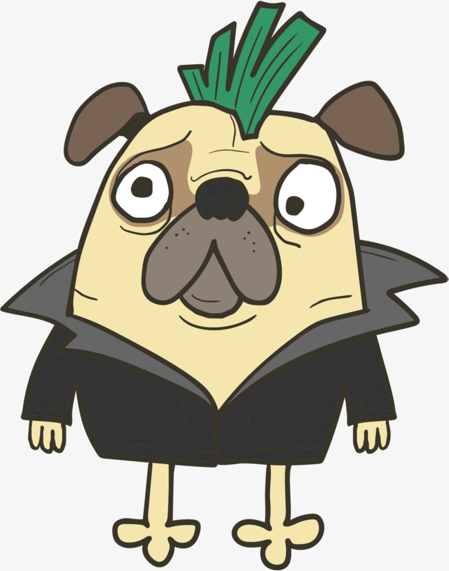 矢量图头顶大葱的宠物狗矢量图卡通动物可爱小狗大葱