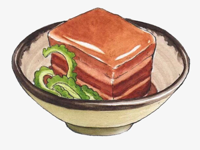 中国菜手绘红烧肉