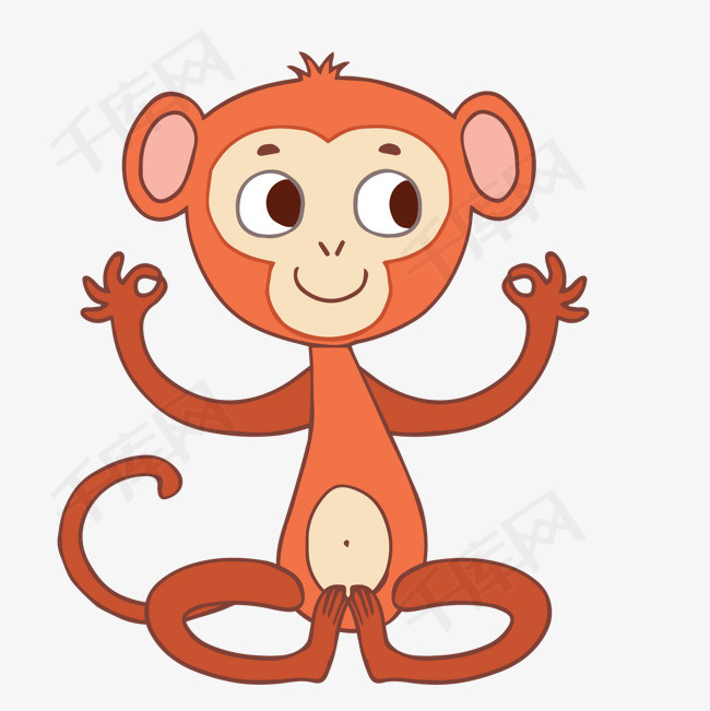 卡通手绘可爱的小猴子