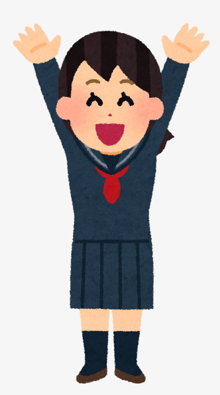 卡通高兴的小女孩免抠图