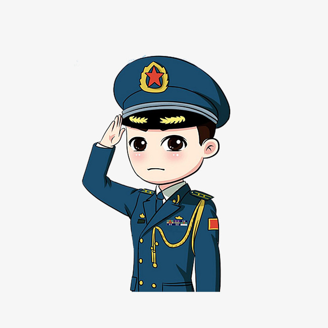 卡通敬礼的海军军人头像素材