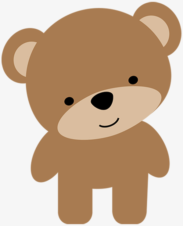 手绘可爱的小熊免抠图卡通手绘水彩棕色小熊可爱呆萌