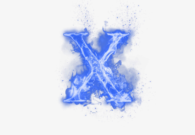 创意蓝色火焰字母X