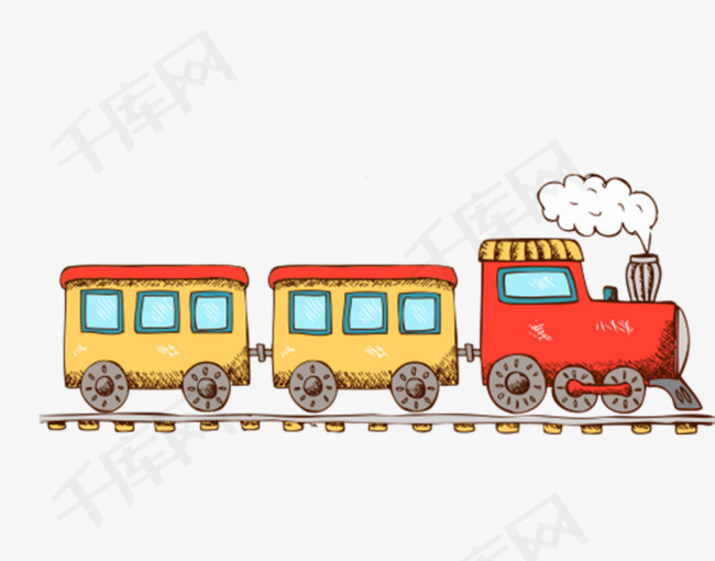 免抠卡通红色小火车卡通红色小火车冒烟的火车轨道行驶的火车