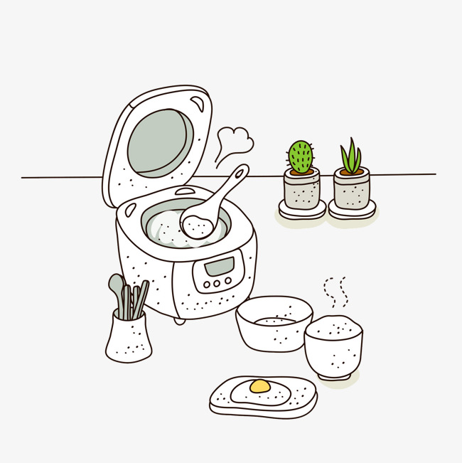 卡通手绘美味午餐