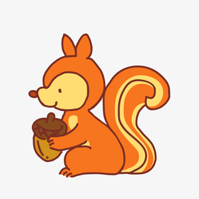 橙色卡通可爱小松鼠