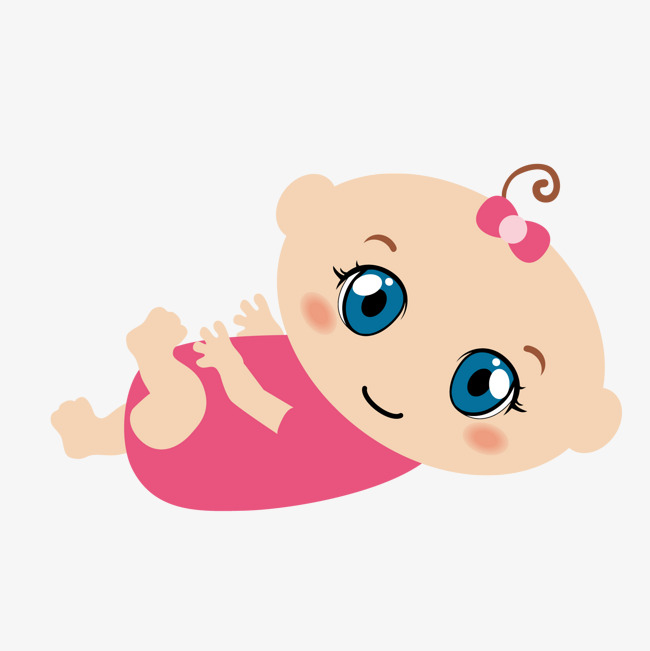 躺着的女婴人物设计人物设计卡通可爱躺着的矢量图女婴