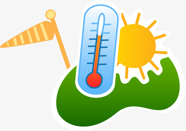 卡通炎热夏日温度计