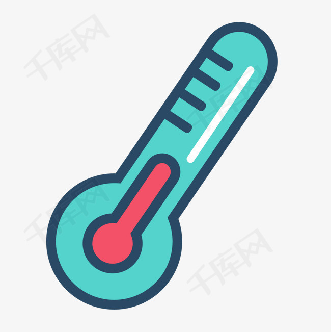 绿色手绘圆弧温度计元素绿色手绘圆弧刻度扁平化矢量图
