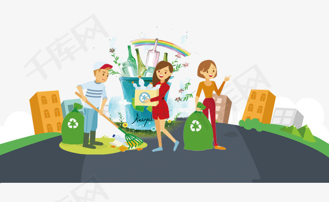 捡垃圾教育宣传装饰卡通人物环保教育捡垃圾垃圾分类城市绿化爱护环境