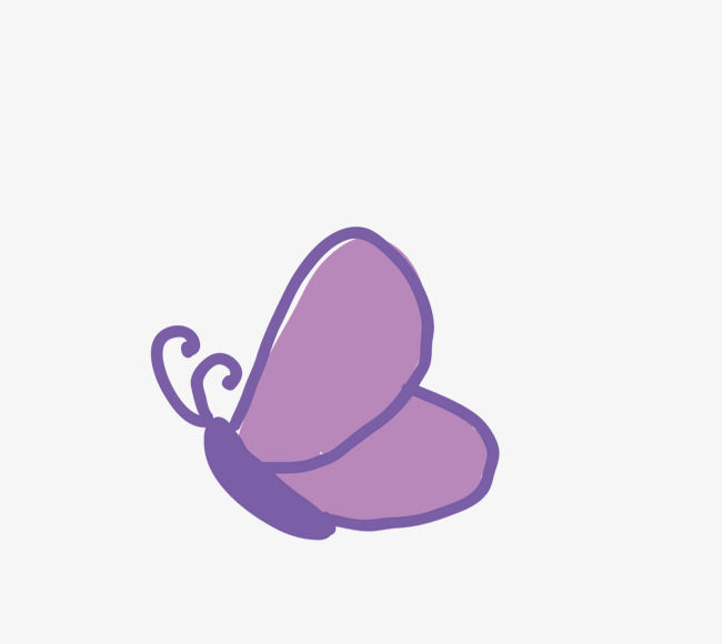 卡通手绘紫色的蝴蝶卡通手绘创意紫色五彩缤纷的蝴蝶飞翔动漫动画