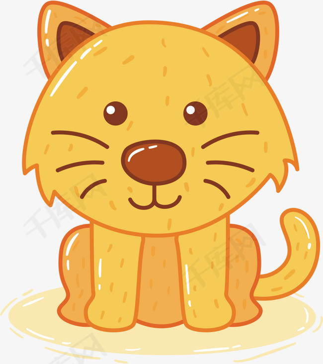 金黄色呆萌小猫咪素材图片免费下载_高清psd_千库网