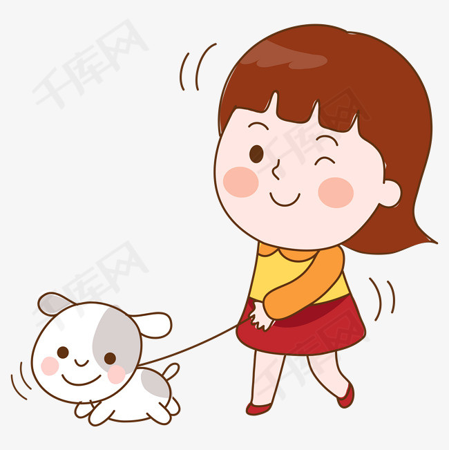 狗的小女孩矢量免抠png素材免                    清png图片和精品