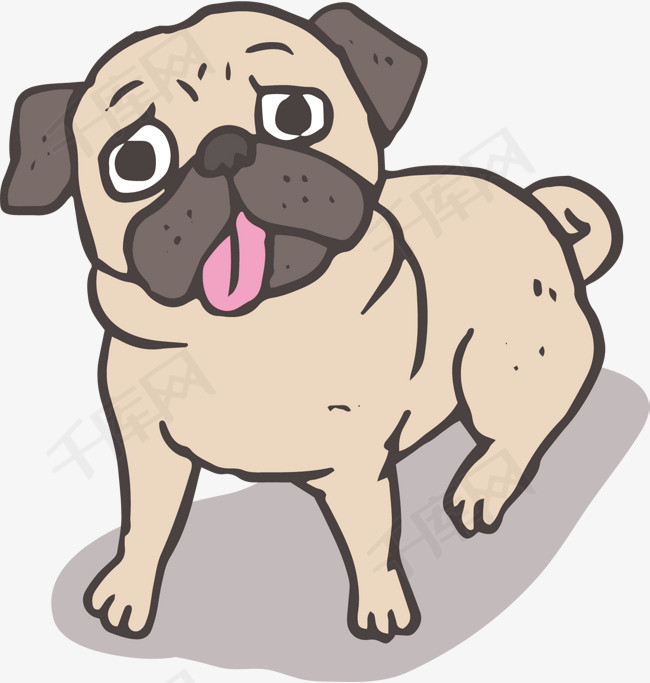 矢量图可爱的小狗矢量图卡通手绘水彩宠物动物呆萌