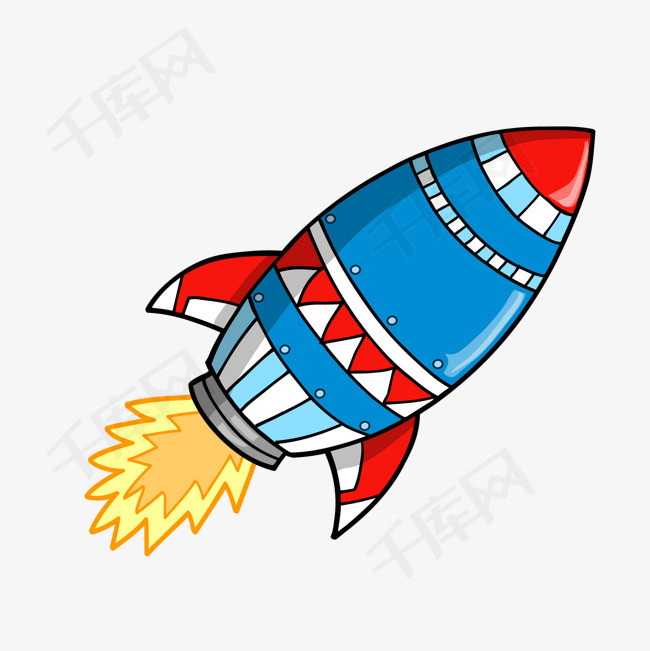 卡通彩色的火箭设计