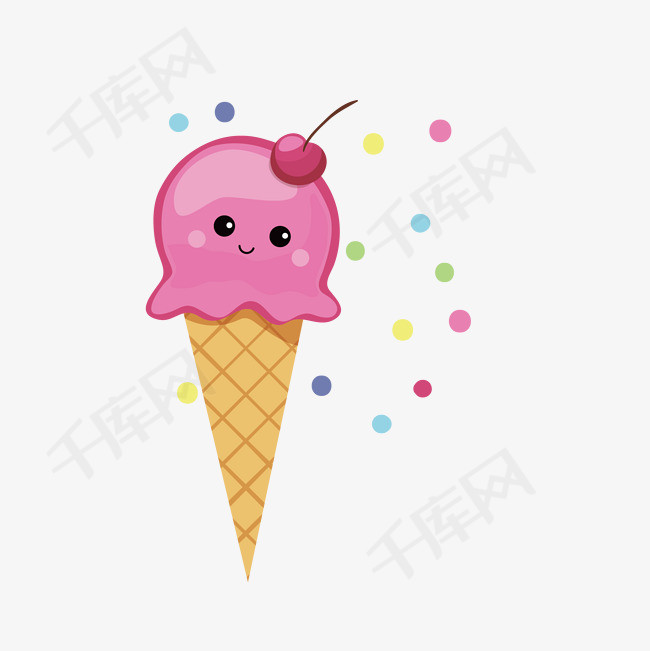 粉色可爱冰淇淋图案