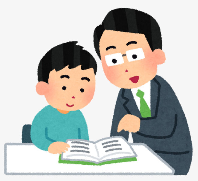 手绘做作业的男孩免抠图
