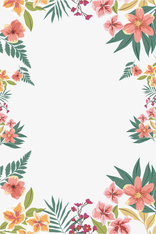 田园风春季花朵边框