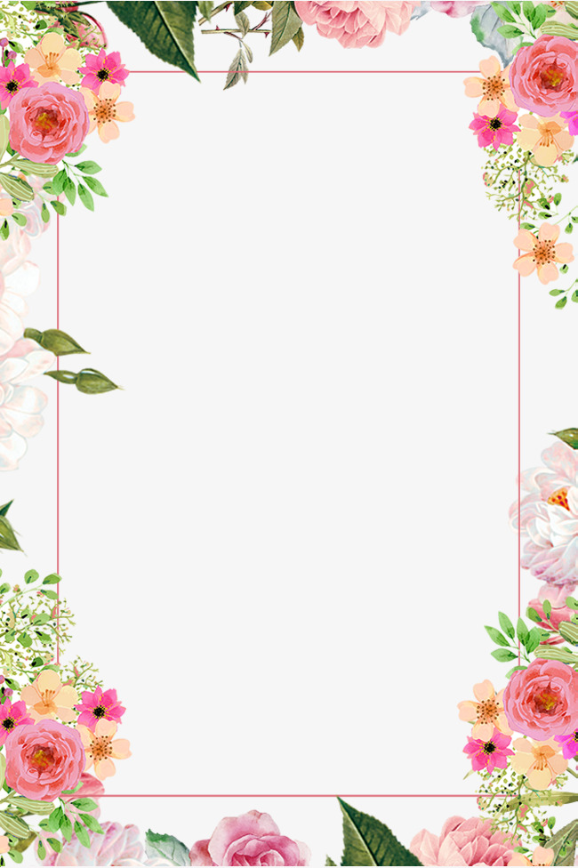 春季繁花似锦小清新花朵边框