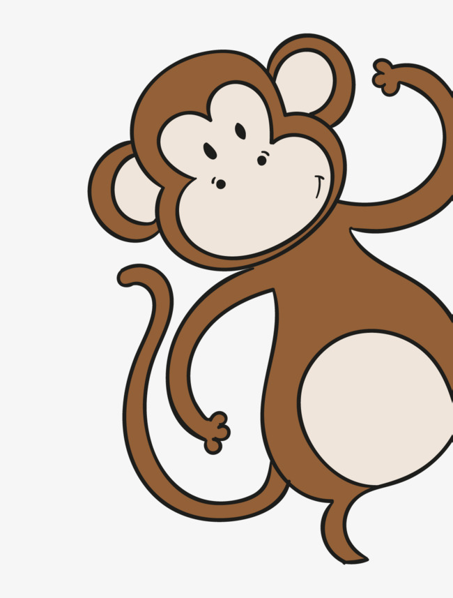 森林动物小猴子矢量图卡通动物矢量图背景装饰卡通猴子小猴子森林动物