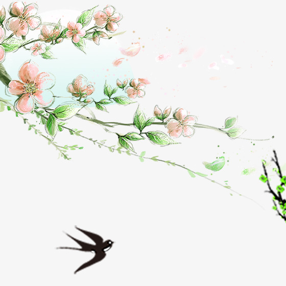 燕子鲜花png下载