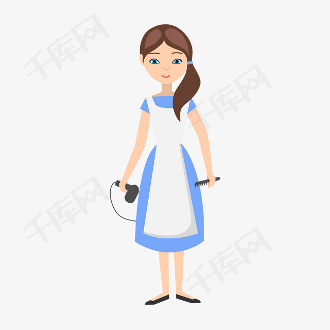 卡通女理发师图案
