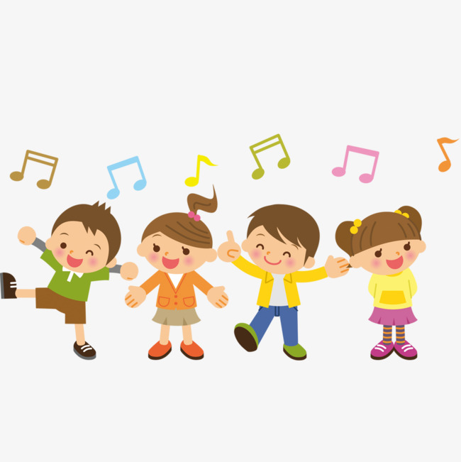 卡通唱歌的儿童人物设计世界儿歌日人物设计唱歌快乐儿童彩色