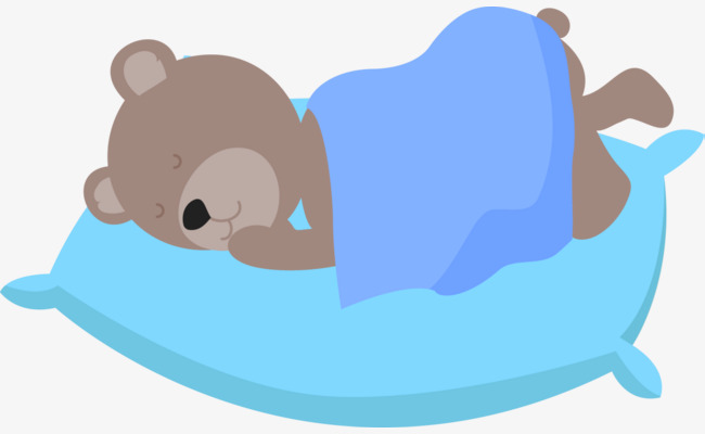 蓝色可爱沉睡小熊沉睡小熊美梦国际睡眠日睡觉好梦休息
