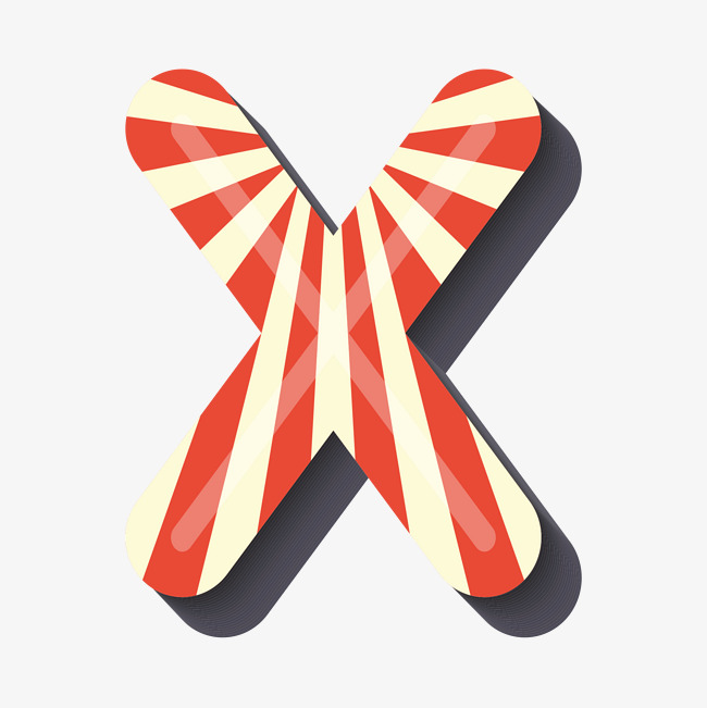 卡通糖果英文字母x
