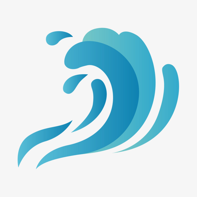 蓝色卡通海浪矢量图卡通海浪卡通波浪矢量图蓝色海浪背景装饰浪花