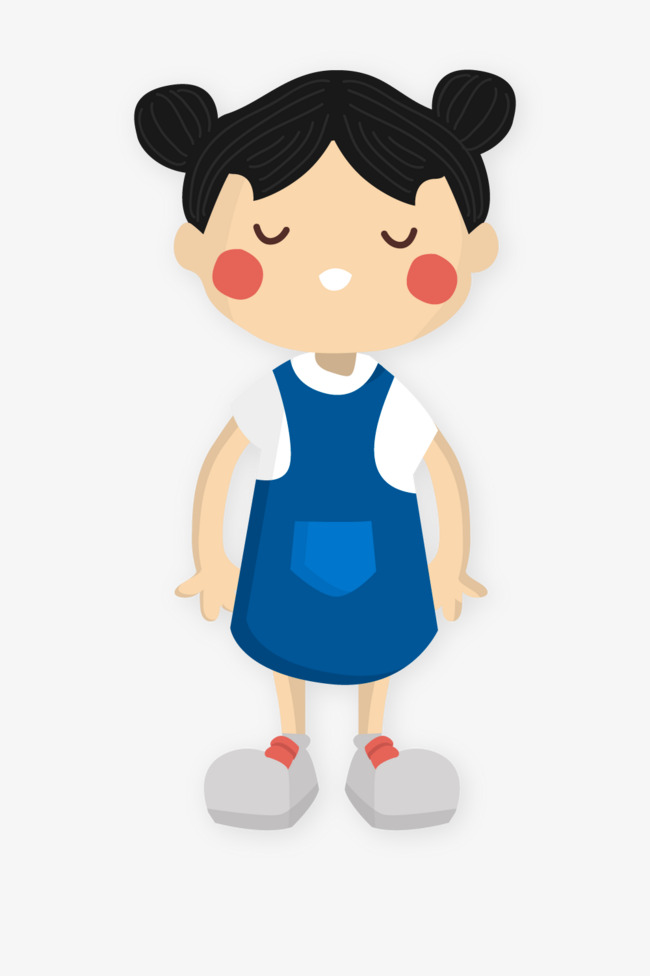 穿蓝色裙子的小女孩小女孩动漫动画小朋友卡通手绘蓝色裙子装饰图