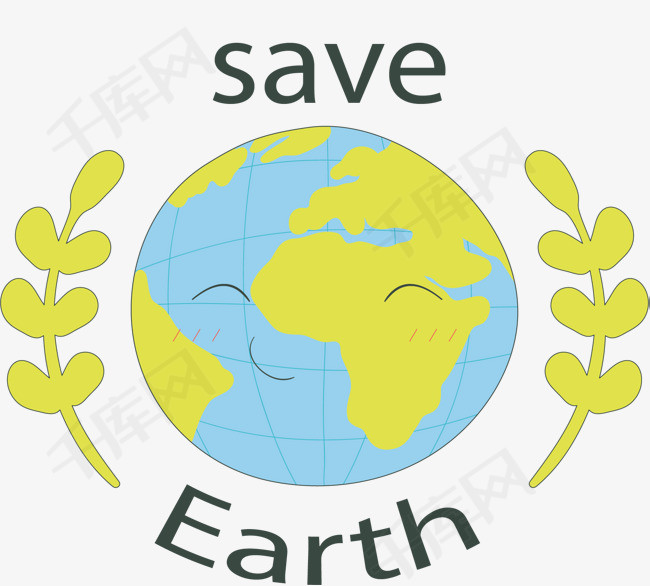 卡通笑脸地球标签矢量png地球拯救地球地球标签可爱地球笑脸地球