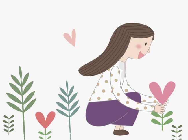 卡通种花的女孩免抠图素材图片免费下载_高清png_千库